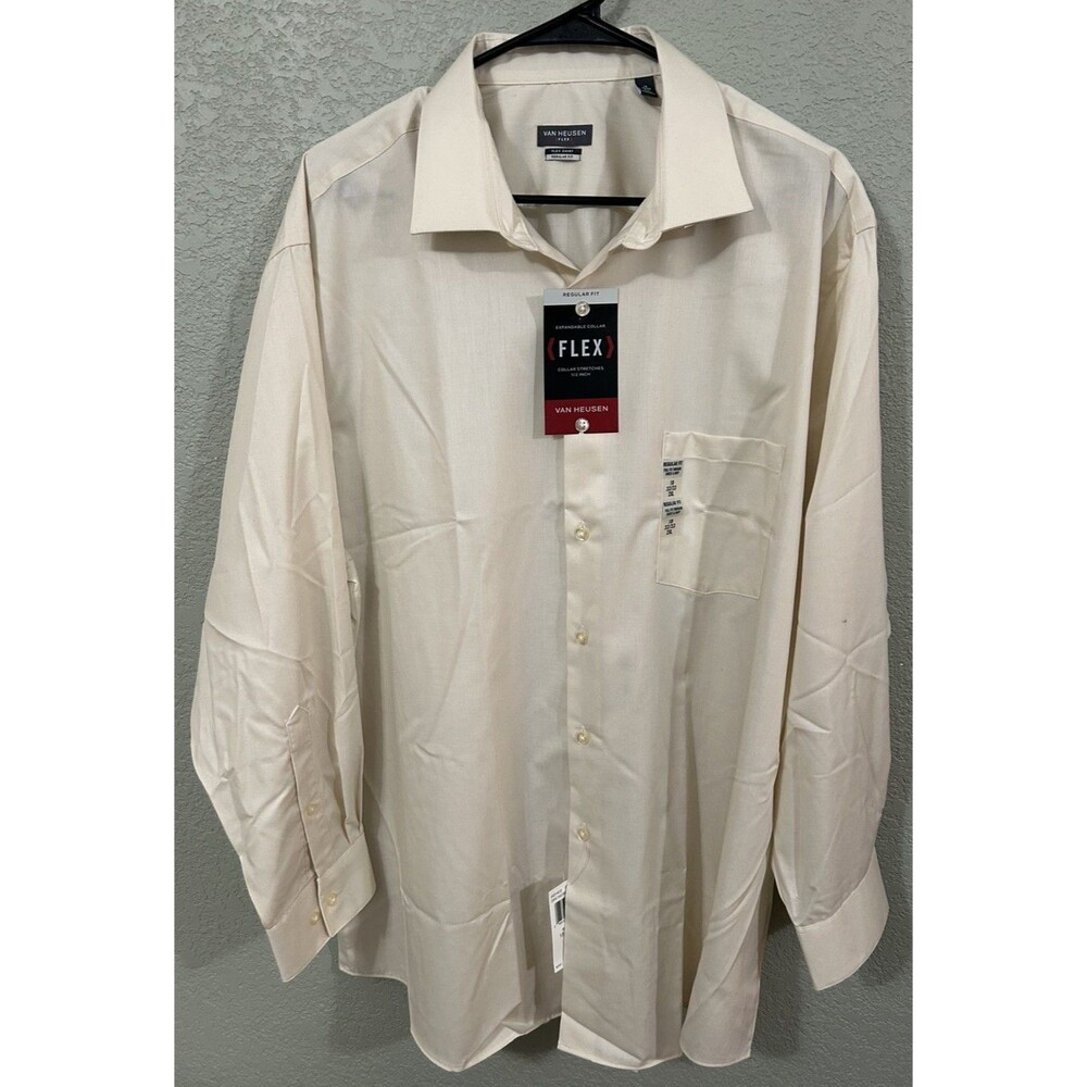 Van Heusen Flex Mens Dress Shirt 18 32/33 Regular Fit Stretch 2XL NWT